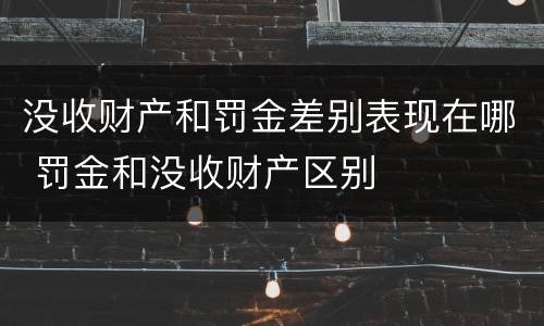 没收财产和罚金差别表现在哪 罚金和没收财产区别