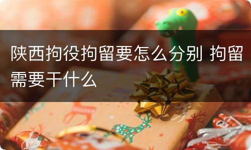 陕西拘役拘留要怎么分别 拘留需要干什么