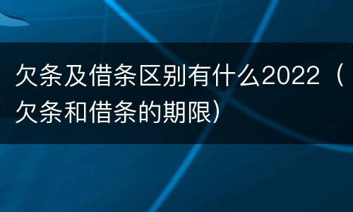 欠条及借条区别有什么2022（欠条和借条的期限）