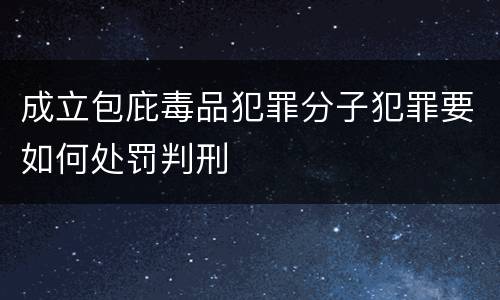 成立包庇毒品犯罪分子犯罪要如何处罚判刑