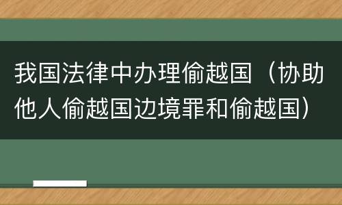 我国法律中办理偷越国（协助他人偷越国边境罪和偷越国）