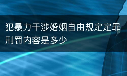犯暴力干涉婚姻自由规定定罪刑罚内容是多少