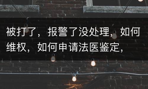 被打了，报警了没处理，如何维权，如何申请法医鉴定，