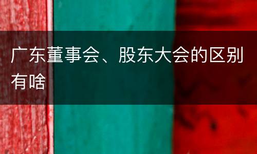 广东董事会、股东大会的区别有啥