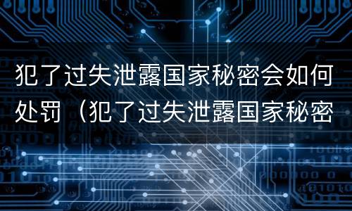 犯了过失泄露国家秘密会如何处罚（犯了过失泄露国家秘密会如何处罚他）