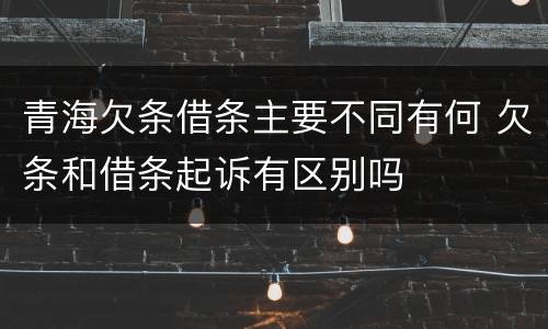 青海欠条借条主要不同有何 欠条和借条起诉有区别吗