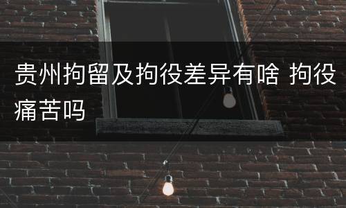 贵州拘留及拘役差异有啥 拘役痛苦吗