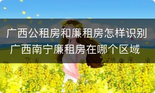 广西公租房和廉租房怎样识别 广西南宁廉租房在哪个区域