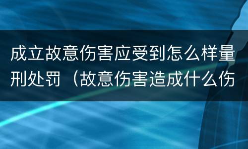 成立故意伤害应受到怎么样量刑处罚（故意伤害造成什么伤害后果的应当追究刑事责任）