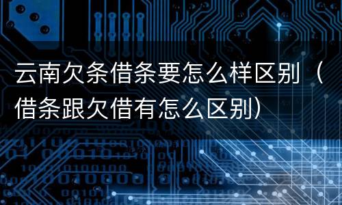 云南欠条借条要怎么样区别（借条跟欠借有怎么区别）