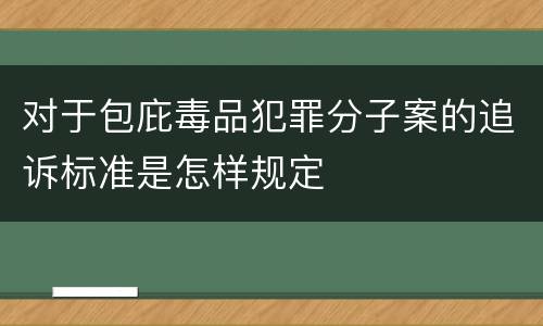 对于包庇毒品犯罪分子案的追诉标准是怎样规定