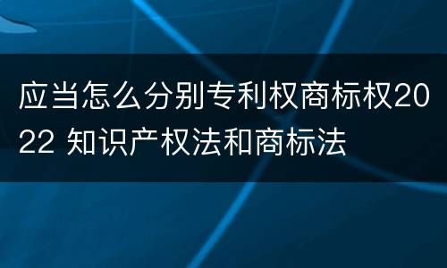 应当怎么分别专利权商标权2022 知识产权法和商标法
