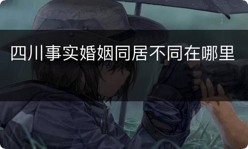 四川事实婚姻同居不同在哪里