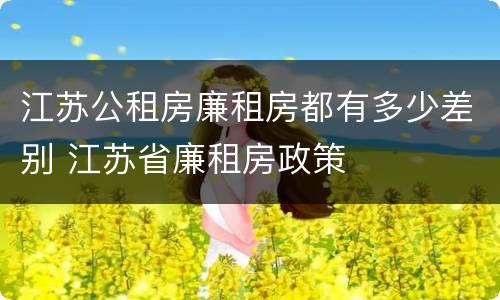 江苏公租房廉租房都有多少差别 江苏省廉租房政策