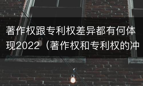著作权跟专利权差异都有何体现2022(著作权和专利权的冲突)