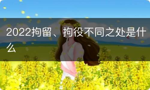2022拘留、拘役不同之处是什么