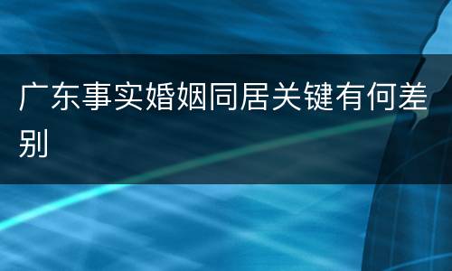 广东事实婚姻同居关键有何差别