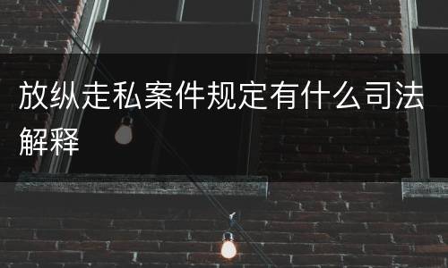 放纵走私案件规定有什么司法解释