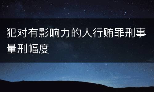 犯对有影响力的人行贿罪刑事量刑幅度