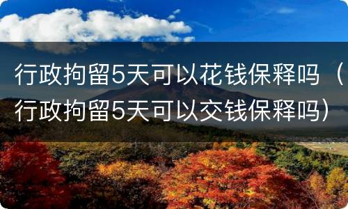 行政拘留5天可以花钱保释吗（行政拘留5天可以交钱保释吗）