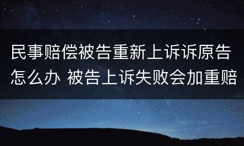 民事赔偿被告重新上诉诉原告怎么办 被告上诉失败会加重赔偿吗