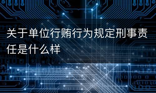 关于单位行贿行为规定刑事责任是什么样