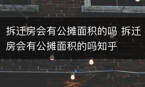 拆迁房会有公摊面积的吗 拆迁房会有公摊面积的吗知乎