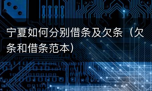 宁夏如何分别借条及欠条（欠条和借条范本）