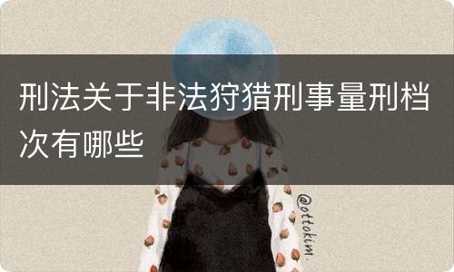 刑法关于非法狩猎刑事量刑档次有哪些
