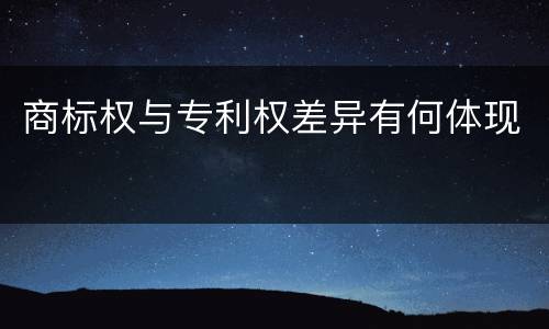 商标权与专利权差异有何体现