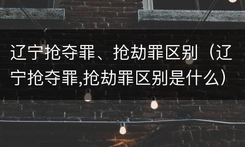 辽宁抢夺罪、抢劫罪区别（辽宁抢夺罪,抢劫罪区别是什么）