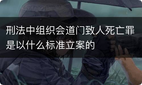 刑法中组织会道门致人死亡罪是以什么标准立案的