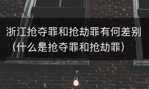浙江抢夺罪和抢劫罪有何差别（什么是抢夺罪和抢劫罪）