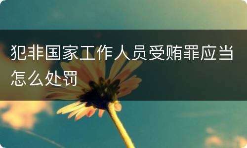犯非国家工作人员受贿罪应当怎么处罚