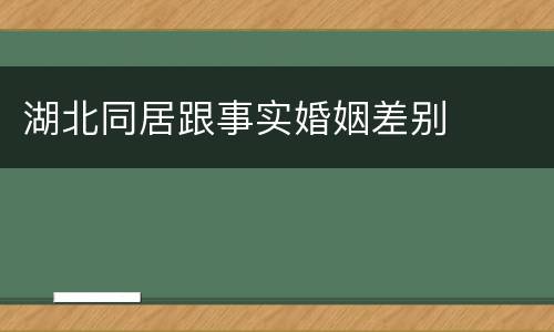湖北同居跟事实婚姻差别