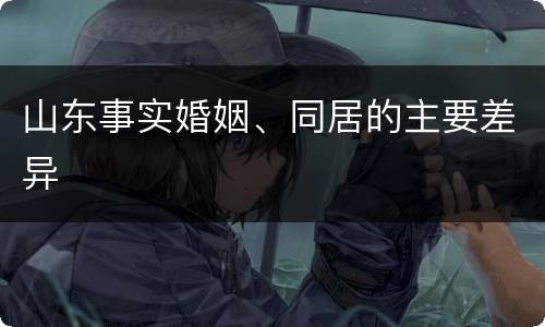 山东事实婚姻、同居的主要差异