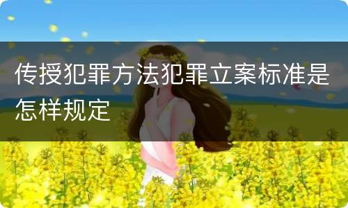 传授犯罪方法犯罪立案标准是怎样规定