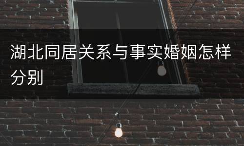 湖北同居关系与事实婚姻怎样分别