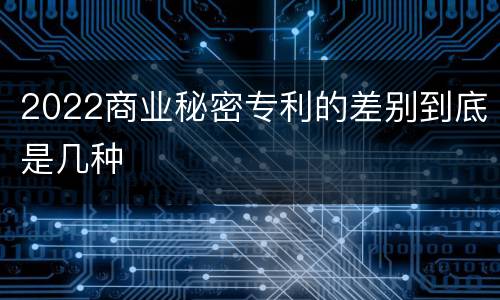 2022商业秘密专利的差别到底是几种