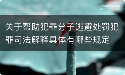 关于帮助犯罪分子逃避处罚犯罪司法解释具体有哪些规定