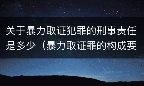 关于暴力取证犯罪的刑事责任是多少（暴力取证罪的构成要件）