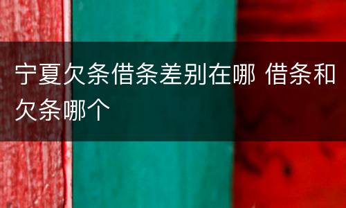 宁夏欠条借条差别在哪 借条和欠条哪个
