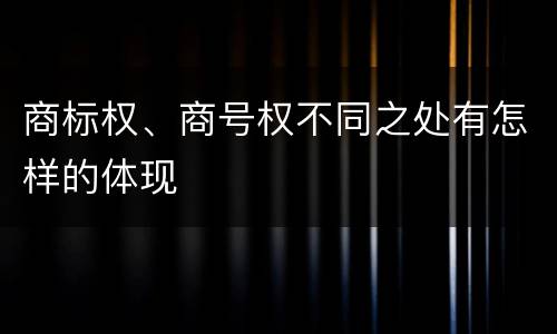 商标权、商号权不同之处有怎样的体现