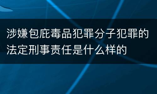 涉嫌包庇毒品犯罪分子犯罪的法定刑事责任是什么样的
