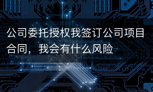 公司委托授权我签订公司项目合同，我会有什么风险