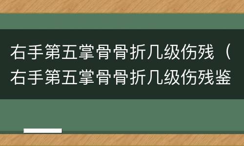 右手第五掌骨骨折几级伤残（右手第五掌骨骨折几级伤残鉴定）