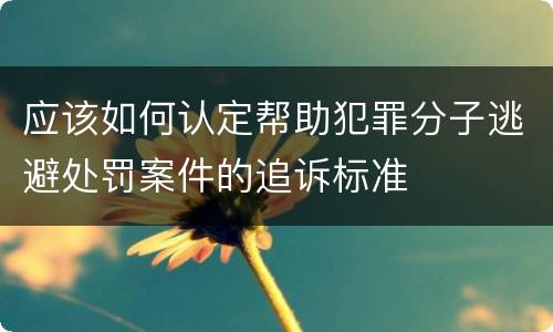 应该如何认定帮助犯罪分子逃避处罚案件的追诉标准