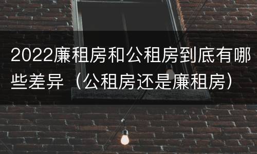 2022廉租房和公租房到底有哪些差异（公租房还是廉租房）
