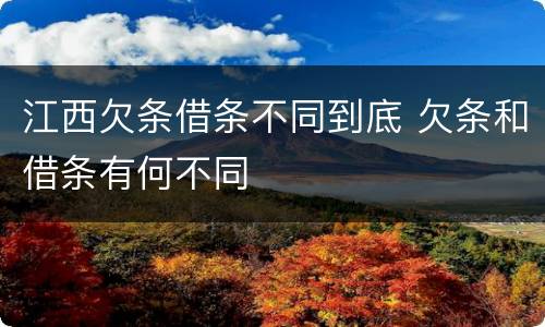 江西欠条借条不同到底 欠条和借条有何不同