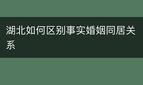 湖北如何区别事实婚姻同居关系
